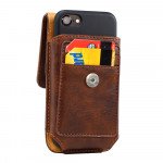 Wholesale iPhone 7 size Vertical Credit Card 360 Belt Clip Pouch (Brown)
